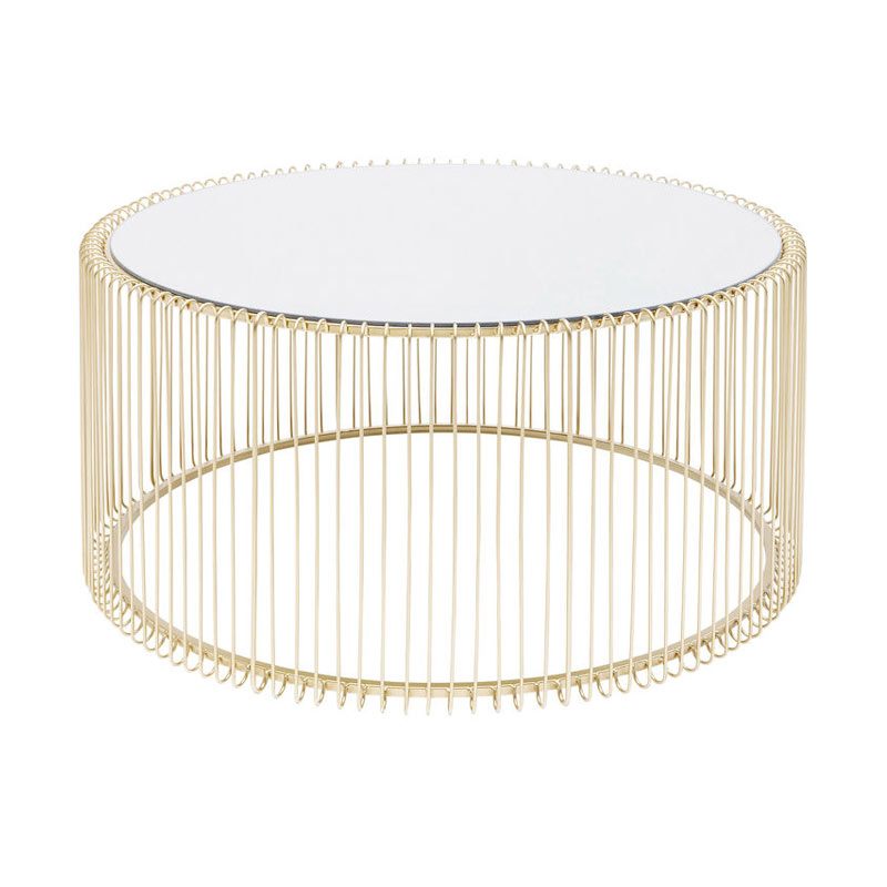 Soffbord Wire Spegel, mässing 80 cm