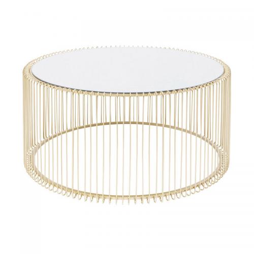 Soffbord Wire Spegel, mässing 80 cm