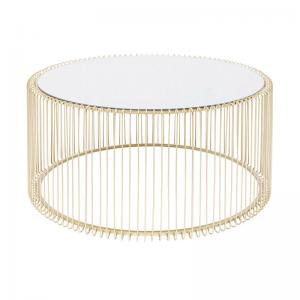 Soffbord Wire Spegel, mässing 80 cm