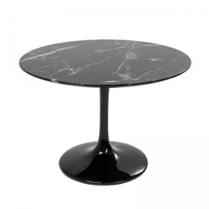 Runt Matbord Svart marmor, 110 cmØ