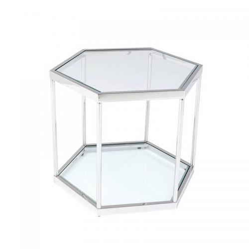 Sidobord Hexagon Silver, 45cm