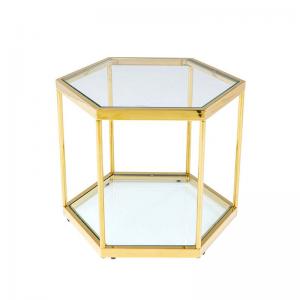 Sidobord Hexagon guld, 45 cm