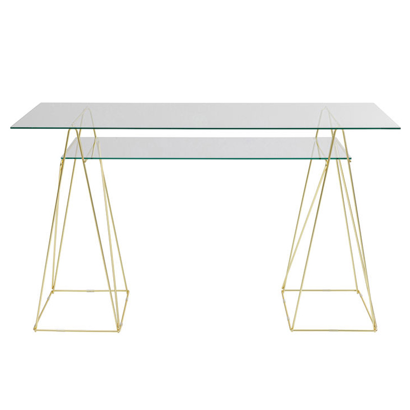 Skrivbord Iconic Glas, mässing