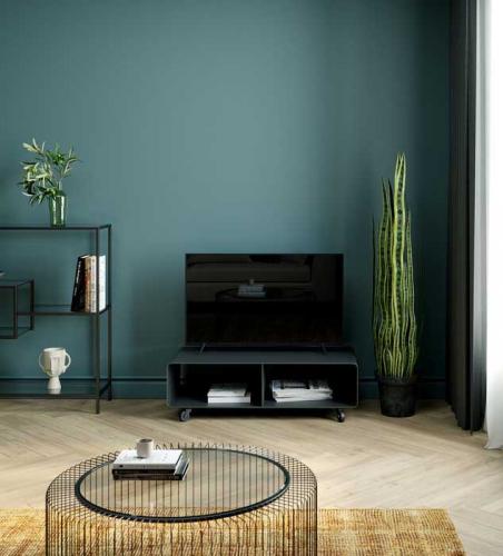 Tv-Bänk Lounge Grafitgrå, på hjul