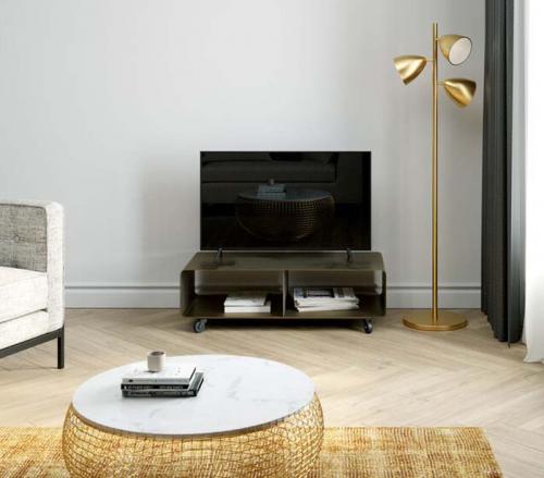 Tv-Bänk Lounge Brons, på hjul