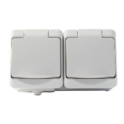 Vägguttag 2-V, IP 44