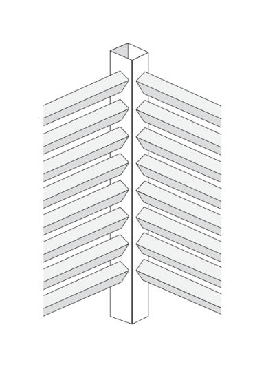 Hörnstolpe komplett, Svart, 77cm