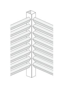 Hörnstolpe komplett, Svart, 77cm