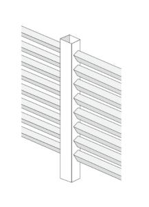 Mellanstolpe komplett, Svart, 77cm
