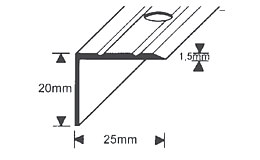 Trappk. 25x20 mm Silver 2,0m