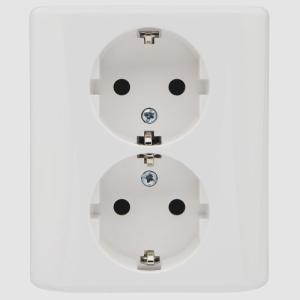 Vägguttag inf, 2-vägs m jord