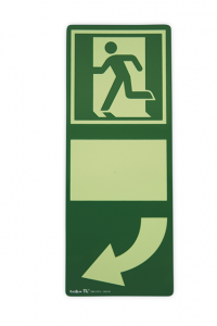 Efterlysande dörrmarkering med pil