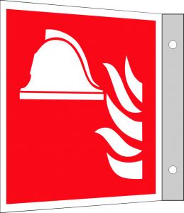 Brandutrustning flaggskylt