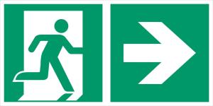 Utrymningsskylt pil höger, ISO piktogram