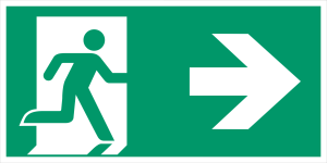 Utrymningsskylt XL pil höger