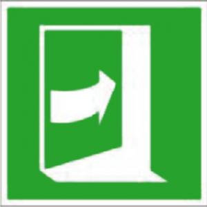 Nödöppning genom att trycka dörren på höger sida, folie 200x200 mm