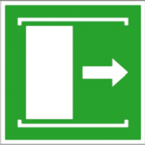 Nödöppning genom skjuta dörren åt höger, folie 200x200 mm