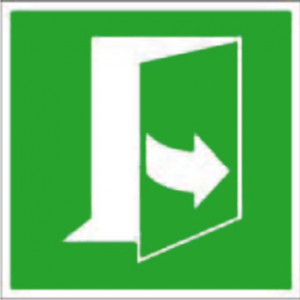 Nödöppning genom att dra dörren på vänster sida, folie 200x200 mm