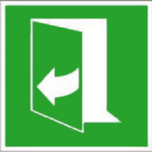 Nödöppning genom att dra dörren på höger sida, folie 200x200 mm