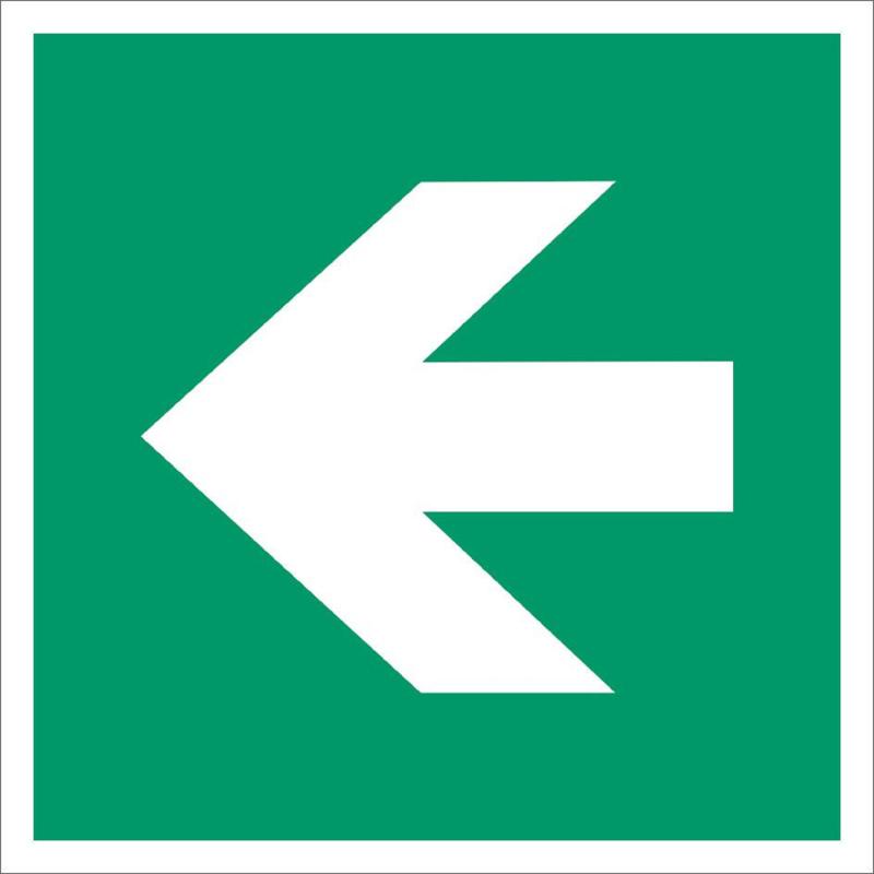 Utrymningsväg Pil höger/vänster, ISO piktogram
