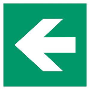 Utrymningsväg Pil höger/vänster, ISO piktogram