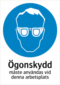 Påbudsskylt Ögonskydd v.d.a