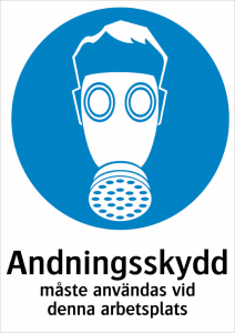 Påbudsskylt Andningsskydd