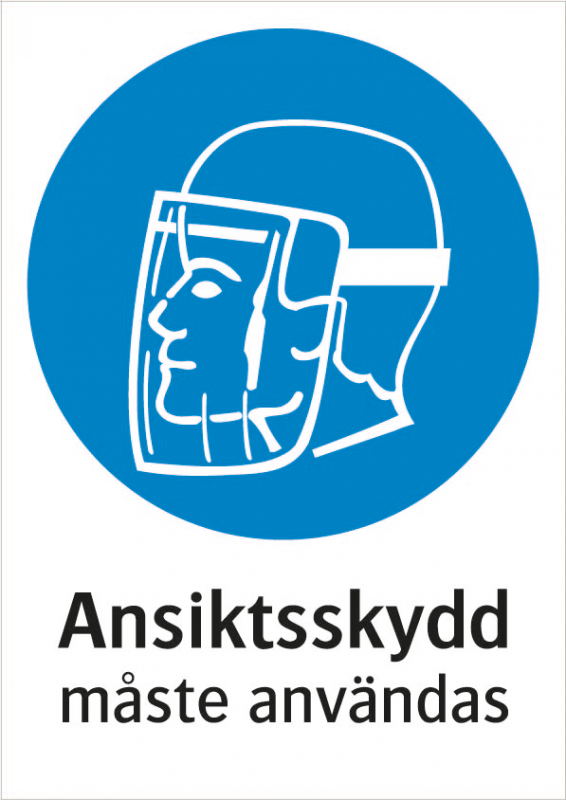 Påbudsskylt Ansiktsskydd | Everglow.se