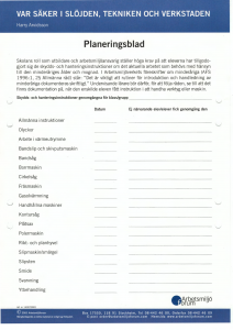 Elevmaterial Planeringsblad