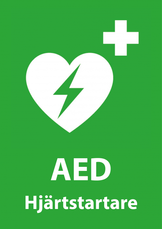 Hjärtstartare AED nödskylt | Everglow.se