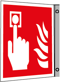 Brandlarmknapp flaggskylt