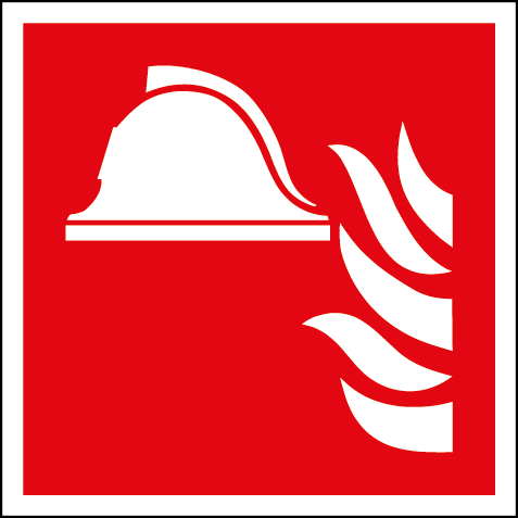 Efterlysande brandutrustningsskylt