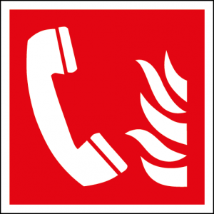 Brandtelefonskylt