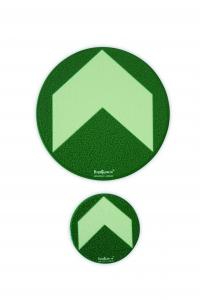 Efterlysande golvmarkering med pil