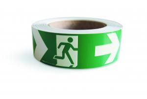 Efterlysande utrymningstejp grön