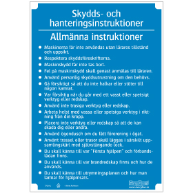 Slöjdinstruktion Allmänna instruktioner
