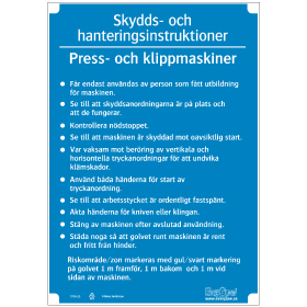 Slöjdinstruktion Press- och klippmaskiner
