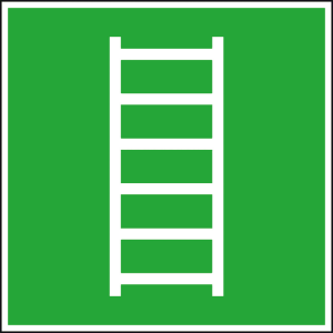 Efterlysande nödskylt stege