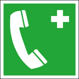 Efterlysande nödskylt nödtelefon