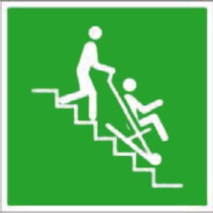 Nödsskylt räddningsstol