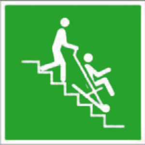 Nödsskylt räddningsstol