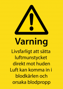 Varningsskylt Luftmunstycke