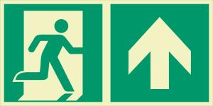 TL Utrymningsskylt piktogram högerriktad, pil upp