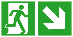 Efterlysande utrymningsskylt ISO