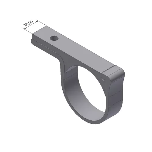 Klämfäste 20mm Svart/Blank