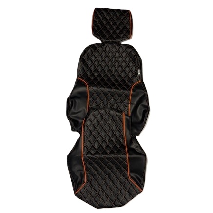 Stolsöverdrag: Volvo Lastmaskin L60H-L350H Premium Svart/Orange Diamantmönster