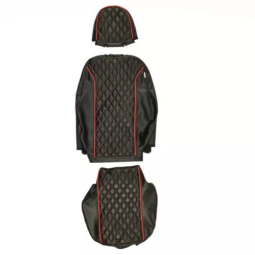 Stolsöverdrag: Volvo Grävmaskiner Standard stol Svart/Röd Diamantmönster