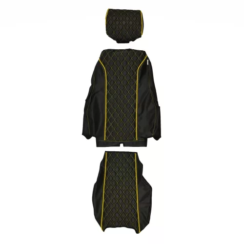 Stolsöverdrag: Volvo Grävmaskiner Premium stol Svart/Orange Randigtmönster