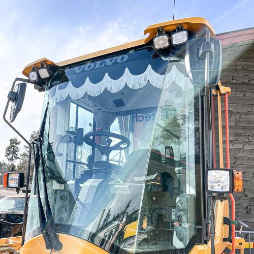 Gardin Volvo SD75B - SD160B 10 cm Djup Alcantara  Gul 3 cm Röd