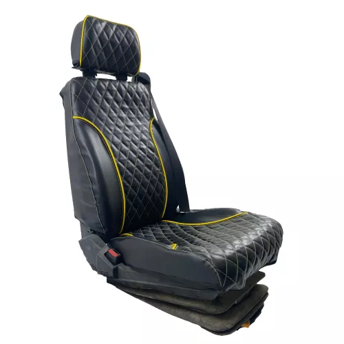 Stolsöverdrag: Isri 6800 337 RH Svart/Orange Randigtmönster